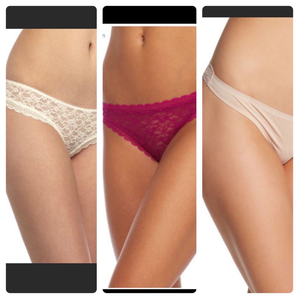 New Free People Panties Sz L 3pcs Large Pink, Ivory,Tan - Picture 2 of 10
